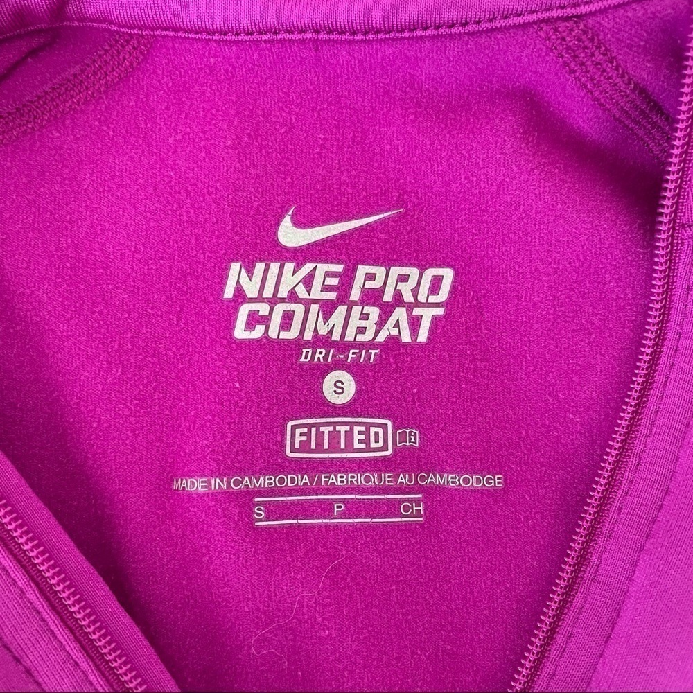 Nike Pro Combat Dri-Fit Mock Neck 1/4 Zip Pullover Top Women’s Size S - Picture 5 of 8